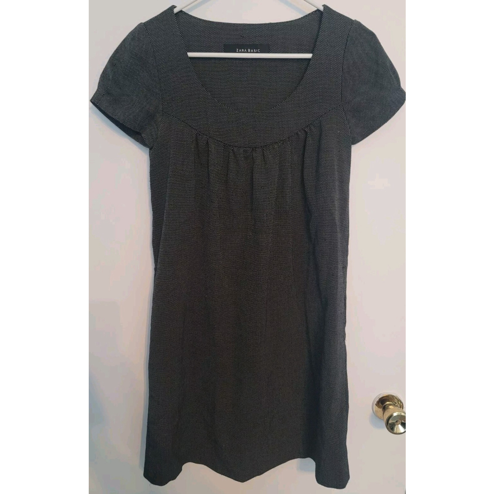 Zara Basic Black White Babydoll Dress Small